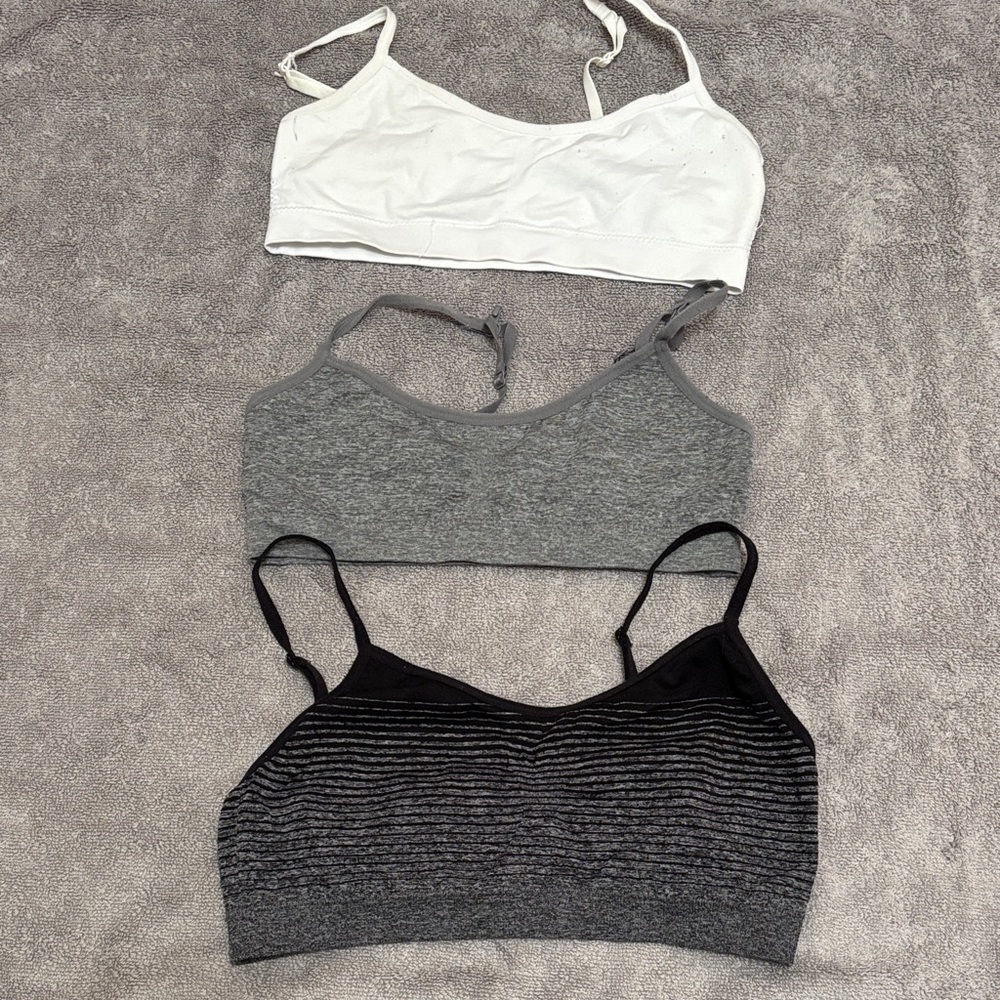 Women's White, Gray, and Black Bras Set